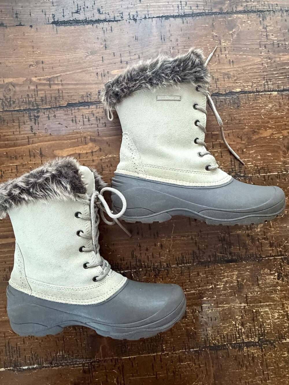 Field & Stream Women's Ivory Pac Winter Boots with Faux Fur Trim Size 9